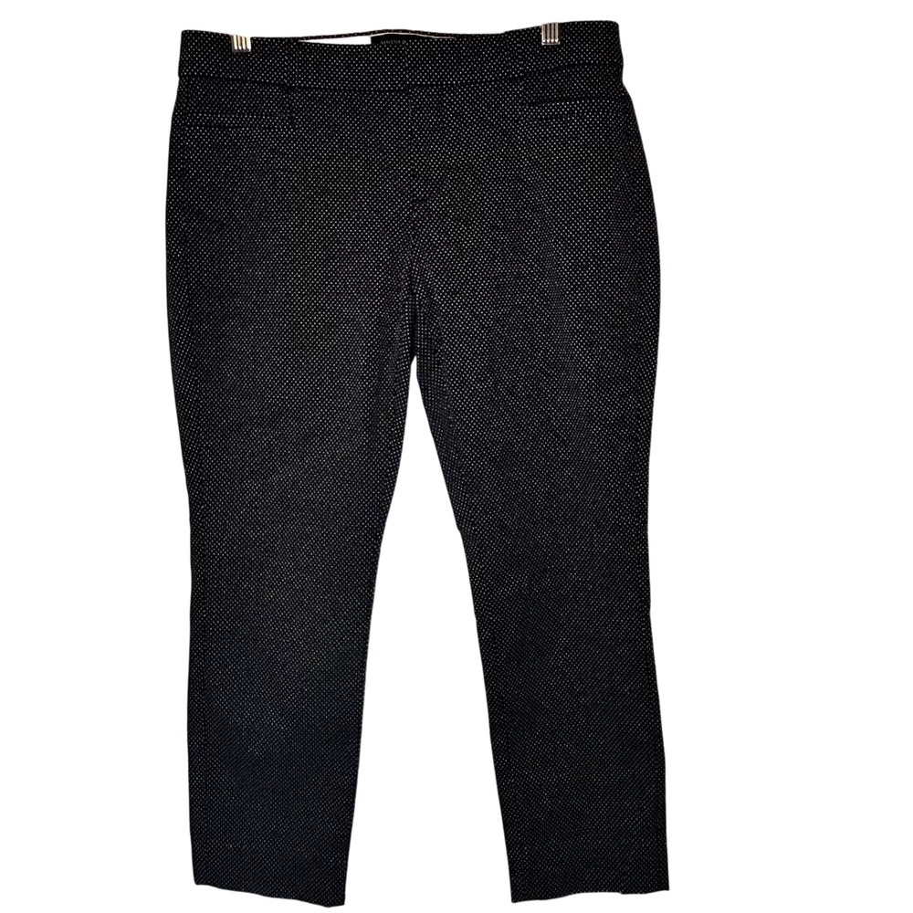 Banana Republic Sloan Fit Crop Pants Black Dot Women's Size 2P